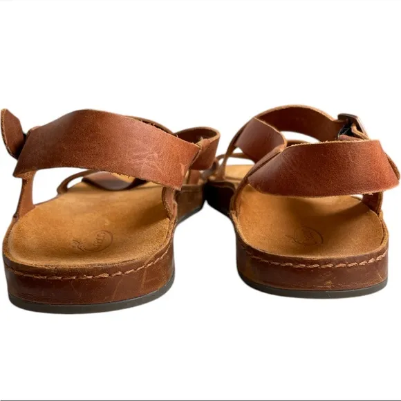 Chaco Wayfarer Rust Brown Leather Criss Cross Sling Back Sandal women’s Size 12