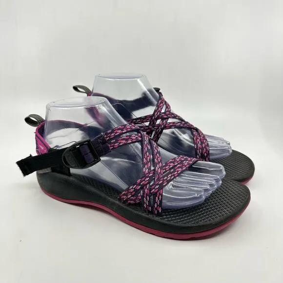 Chaco Youth Ecotread Sport Sandals Black Purple ZX1 Sz 6Y J190058 Strappy Hiking