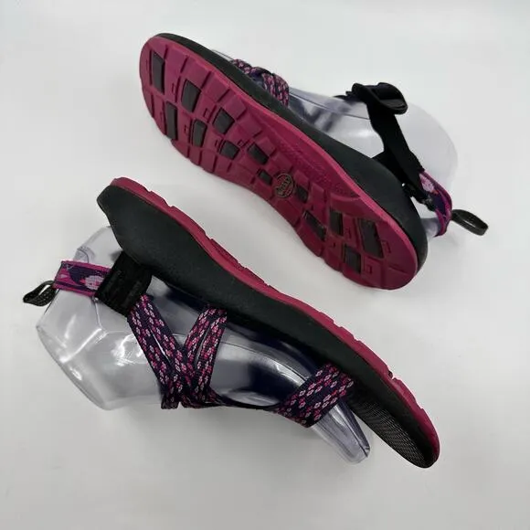 Chaco Youth Ecotread Sport Sandals Black Purple ZX1 Sz 6Y J190058 Strappy Hiking