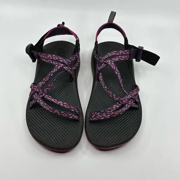 Chaco Youth Ecotread Sport Sandals Black Purple ZX1 Sz 6Y J190058 Strappy Hiking