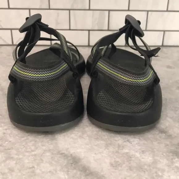 Chaco Z2 Sandals Mens 13 Black Gray Striped Hiking Athleisure Gorpcore Comfort