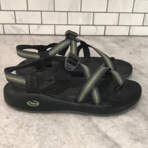 Chaco Z2 Sandals Mens 13 Black Gray Striped Hiking Athleisure Gorpcore Comfort