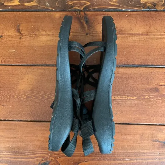 Chaco ZX/1 Cloud Black Dual Adjustable Straps Women's Cushioned Sandals Size 10