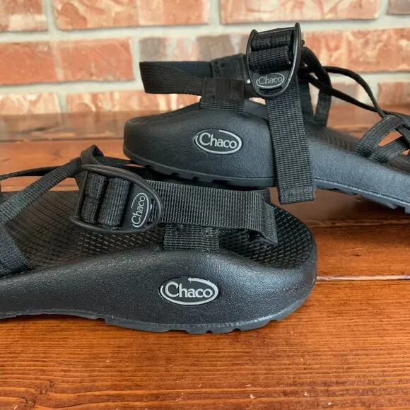Chaco ZX/1 Cloud Black Dual Adjustable Straps Women's Cushioned Sandals Size 10