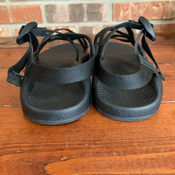 Chaco ZX/1 Cloud Black Dual Adjustable Straps Women's Cushioned Sandals Size 10