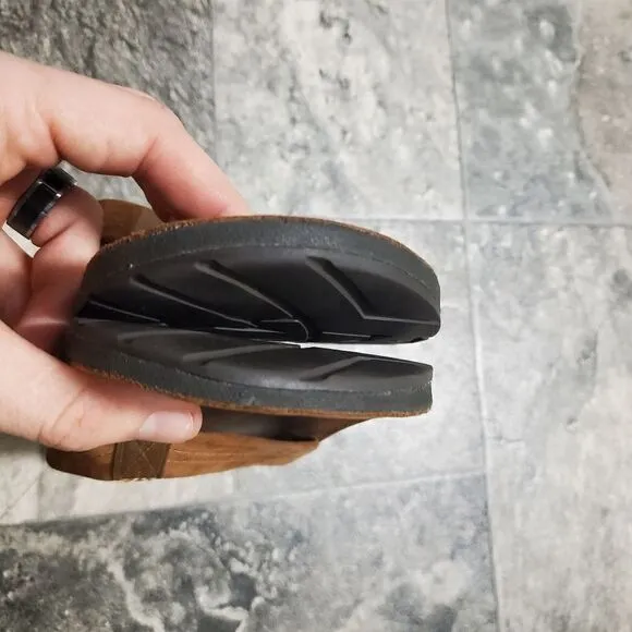 Chaco Classic Brown Leather Flip Flop Thong Sandals Men's 8