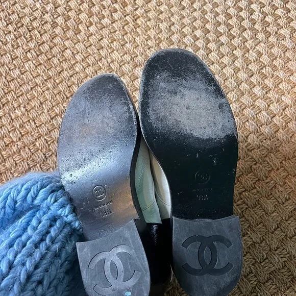 Chanel White and Black Women's Boots