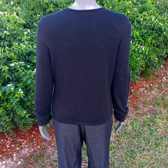 CHAPS LADIES BLACK/WHITE CARDIGAN FULL ZIP SWEATER