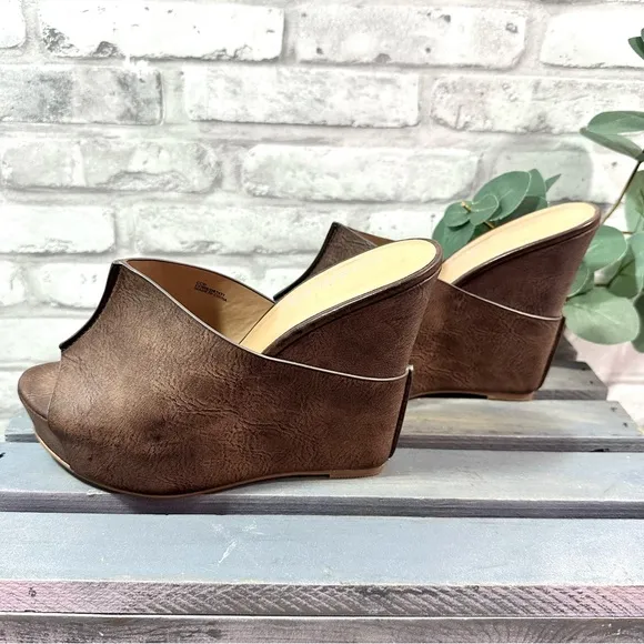 Charles by Charles David Women’s Brown Wedge Platform Sandals - Size 8M