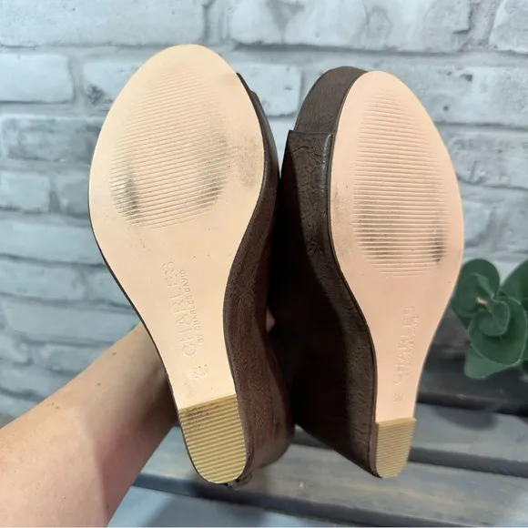 Charles by Charles David Women’s Brown Wedge Platform Sandals - Size 8M