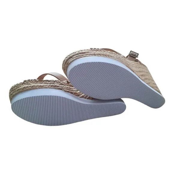 Charles David Brown Cork Platform Sandals