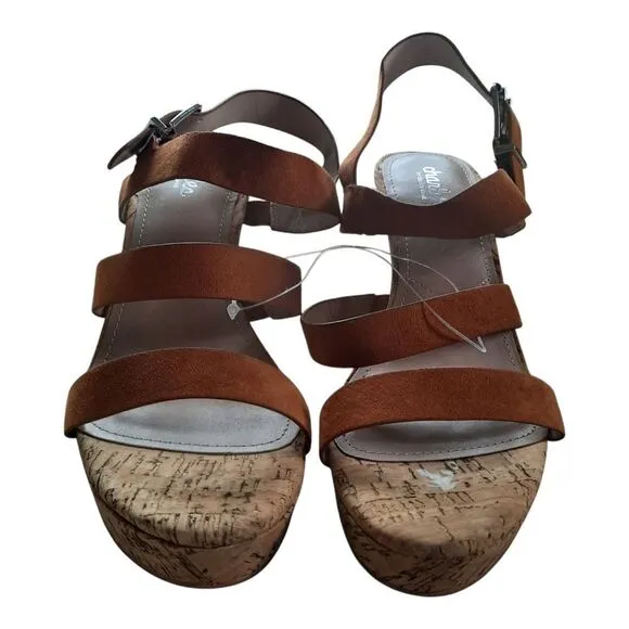 Charles David Brown Cork Platform Sandals