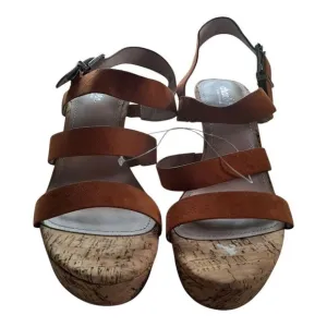 Charles David Brown Cork Platform Sandals