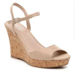 Charles David Lambert Cork Platform Wedge in Nude Size 11M