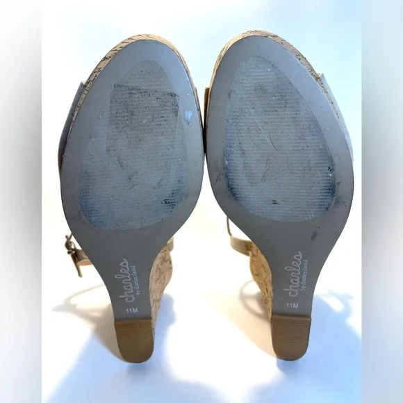 Charles David Lambert Cork Platform Wedge in Nude Size 11M