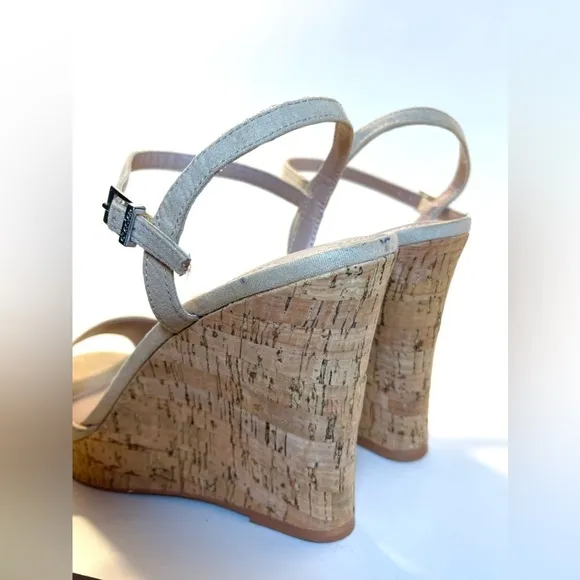 Charles David Lambert Cork Platform Wedge in Nude Size 11M