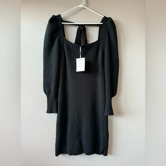 Charles Henry NWT Women’s Black‎ Ribbed Long Sleeve Sweater Dress Size Medium