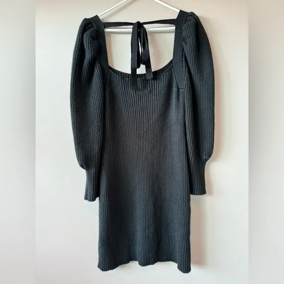 Charles Henry NWT Women’s Black‎ Ribbed Long Sleeve Sweater Dress Size Medium