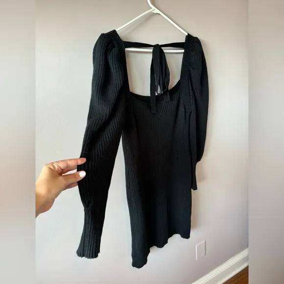 Charles Henry NWT Women’s Black‎ Ribbed Long Sleeve Sweater Dress Size Medium