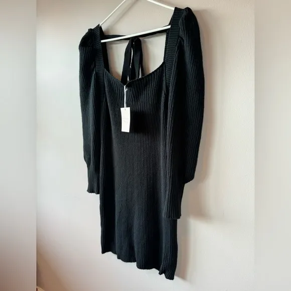Charles Henry NWT Women’s Black‎ Ribbed Long Sleeve Sweater Dress Size Medium