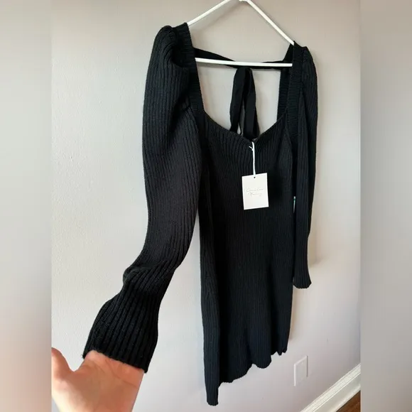 Charles Henry NWT Women’s Black‎ Ribbed Long Sleeve Sweater Dress Size Medium