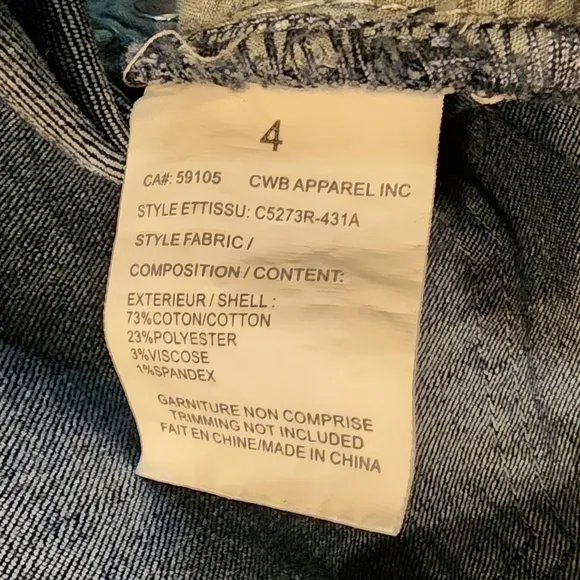 CHARLIE B Boho Dark Wash Freyed Hem Denim Jeans Women's Size 4