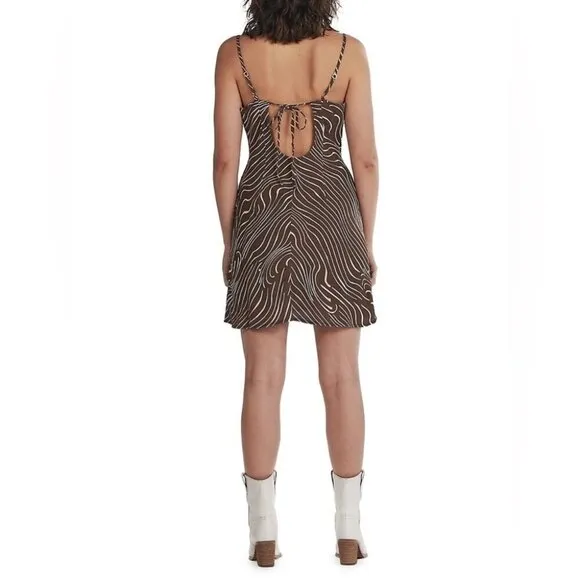 Charlie Holiday Allora Lola Printed Mini Slip Dress NWT
