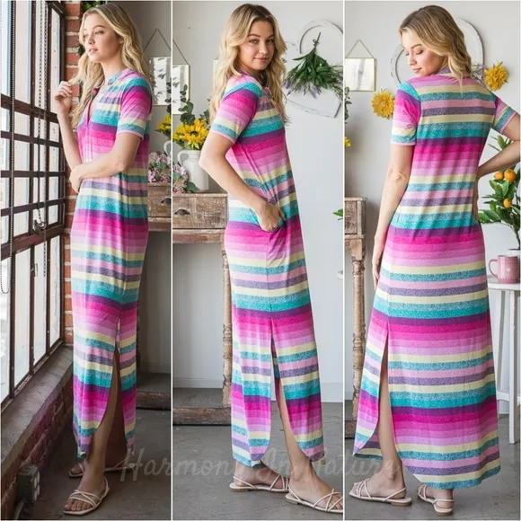 Charlotte Striped Tee Dress