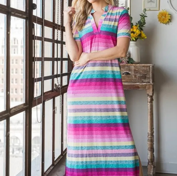Charlotte Striped Tee Dress