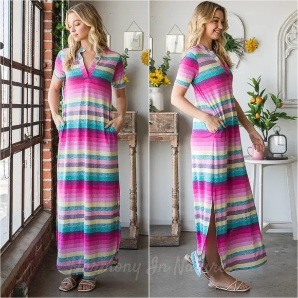 Charlotte Striped Tee Dress