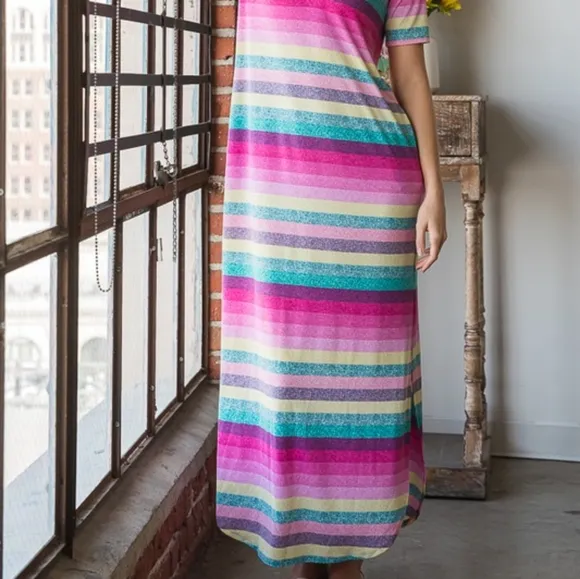 Charlotte Striped Tee Dress