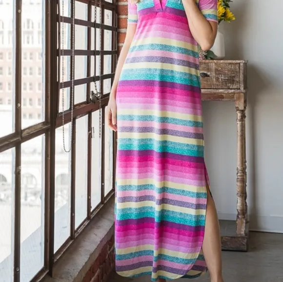 Charlotte Striped Tee Dress