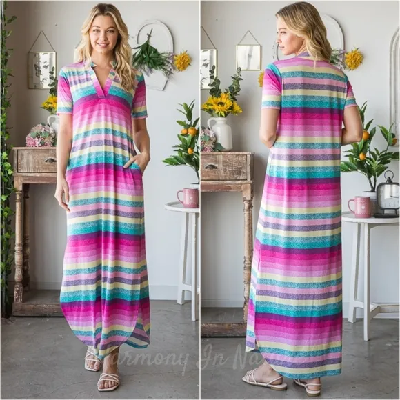 Charlotte Striped Tee Dress