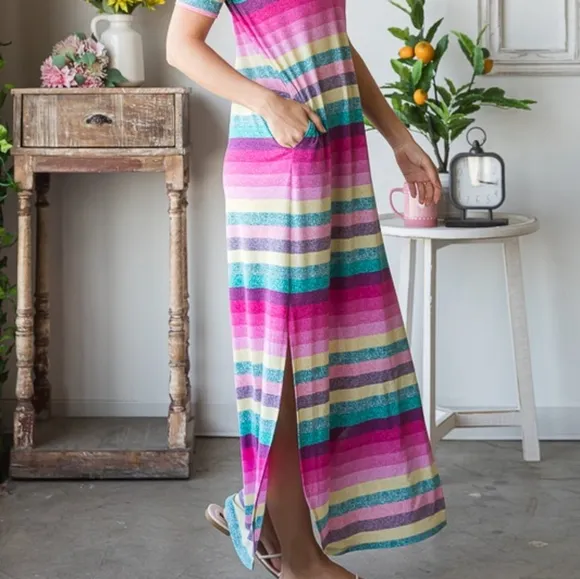 Charlotte Striped Tee Dress