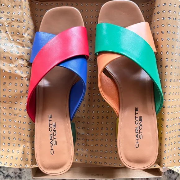 Charlotte Stone Sylvia Leather Platform Heel in Kingston size 10 fits like 9.5