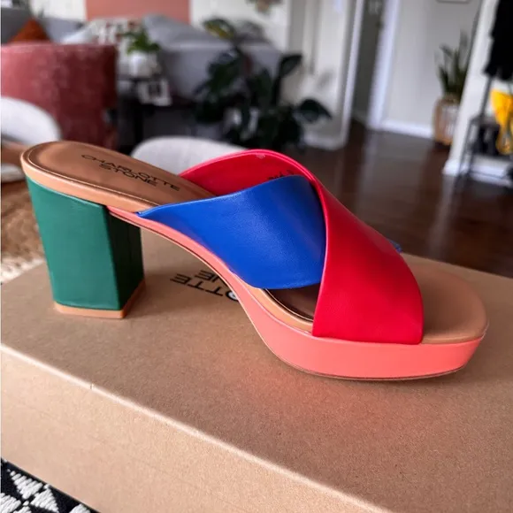 Charlotte Stone Sylvia Leather Platform Heel in Kingston size 10 fits like 9.5