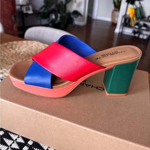 Charlotte Stone Sylvia Leather Platform Heel in Kingston size 10 fits like 9.5