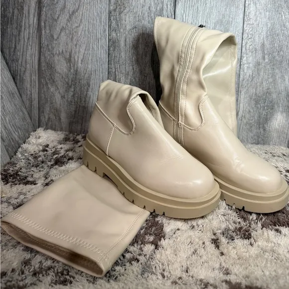 CHEIN Cream Over-the-Knee Women's Boots Zise 10 women’s