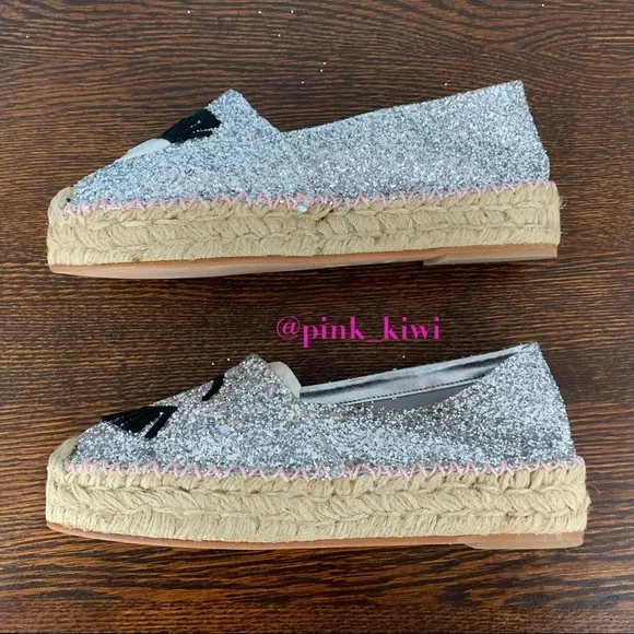 Chiara Ferragni Contrast Stitching Glitter Espadrille
