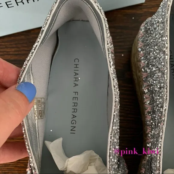 Chiara Ferragni Contrast Stitching Glitter Espadrille