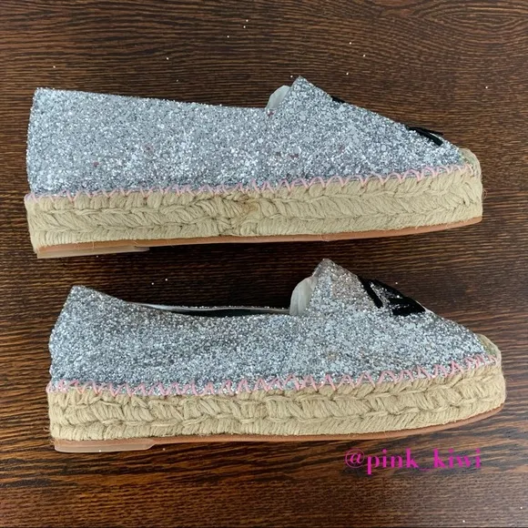 Chiara Ferragni Contrast Stitching Glitter Espadrille