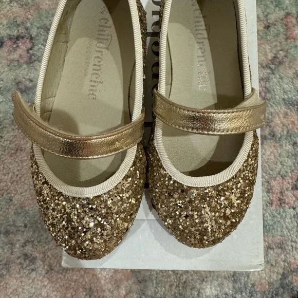 Children Chic Gold Glitter Dress Shoes