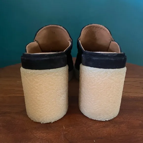 CHLOE Black Suede Platform Mules