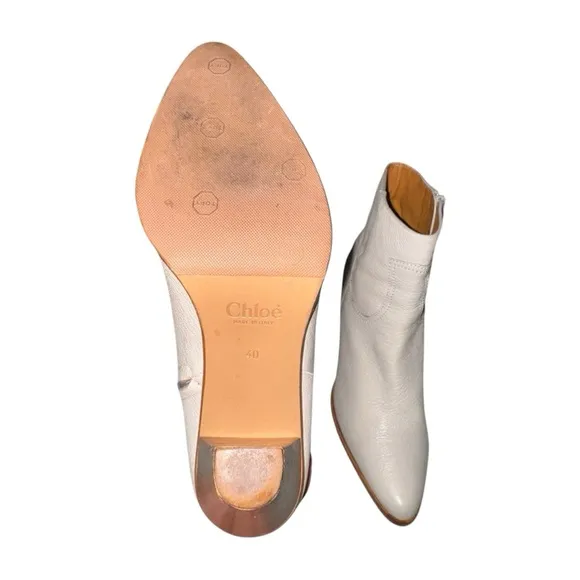 Chloe Cream Ankle Boots