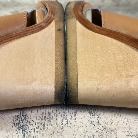 Chloe Dune leather cross over wedge platform sandals