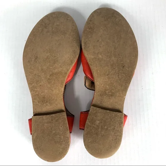 Chloe red leather sandals boho flats