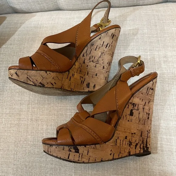 Chloe Renna Platform Wedge Slingback Sandals