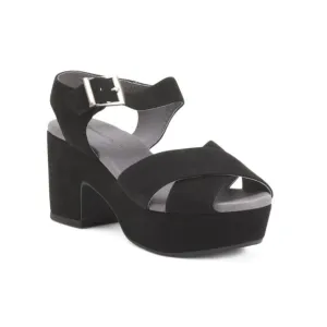 CHOCOLAT BLU Black Suede Ginny Heeled Sandals