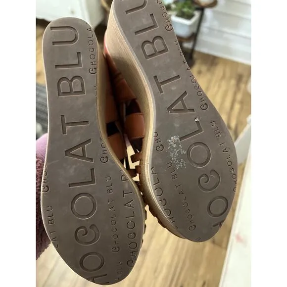 Chocolat Blu brown Wiz wedge shoes size 8.5