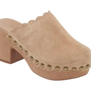 Chocolat Blu Gemini Women's Tan Suede Clogs - 9 - Good Condition